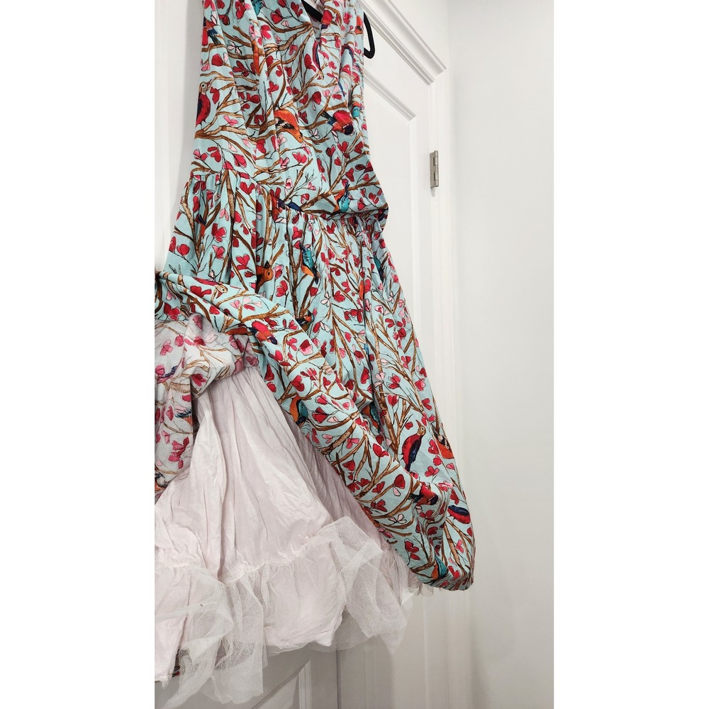 Retrolicious Women 3X Bird Print Fit Flare Spring Dress Side Zip 100% Cotton USA - Picture 4 of 12